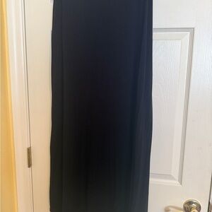 Black Maxi Pencil Skirt with Slit for Work